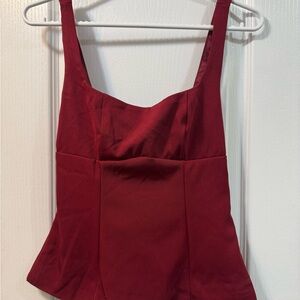 Elegant Red Sleeveless Top
